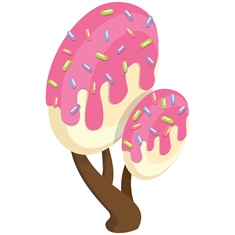 Candyland Theme Donut Tree Cutout for Party Supplies
